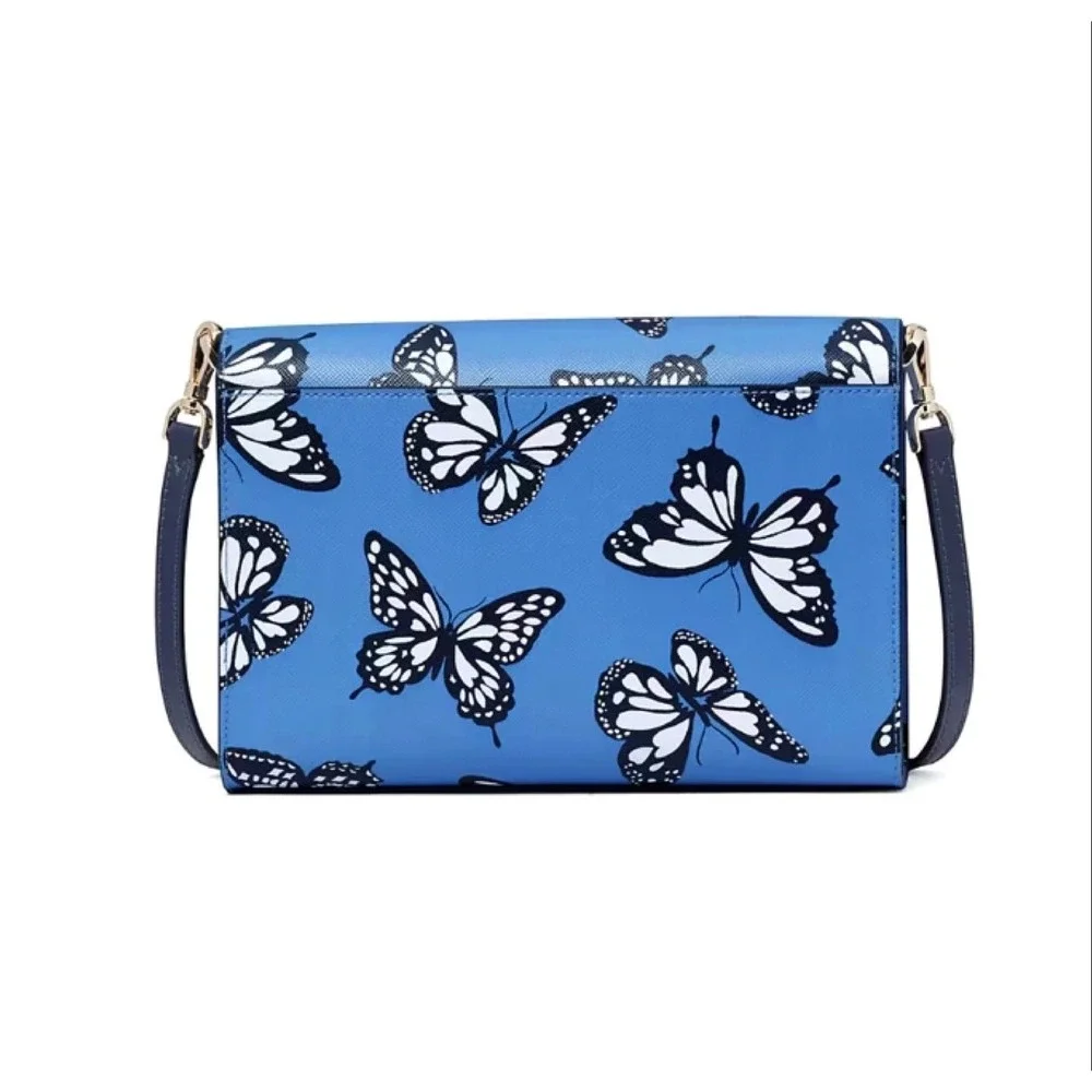 NWT KATE SPADE CARSON CONVERTIBLE BUTTERFLY‎ LEATHER CROSSBODY IN BLAZER BLUE